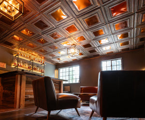 DIY Speakeasy: How Snap Lock Tin Ceilings Turned a Spare Room into a Show-Stopping Home Bar